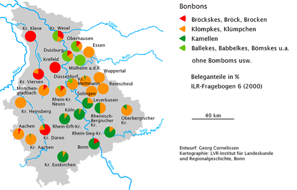 Westdeutsche Dialekte: Regiolektkarte des Instituts für Landeskunde und Regionalgeschichte (LVR)